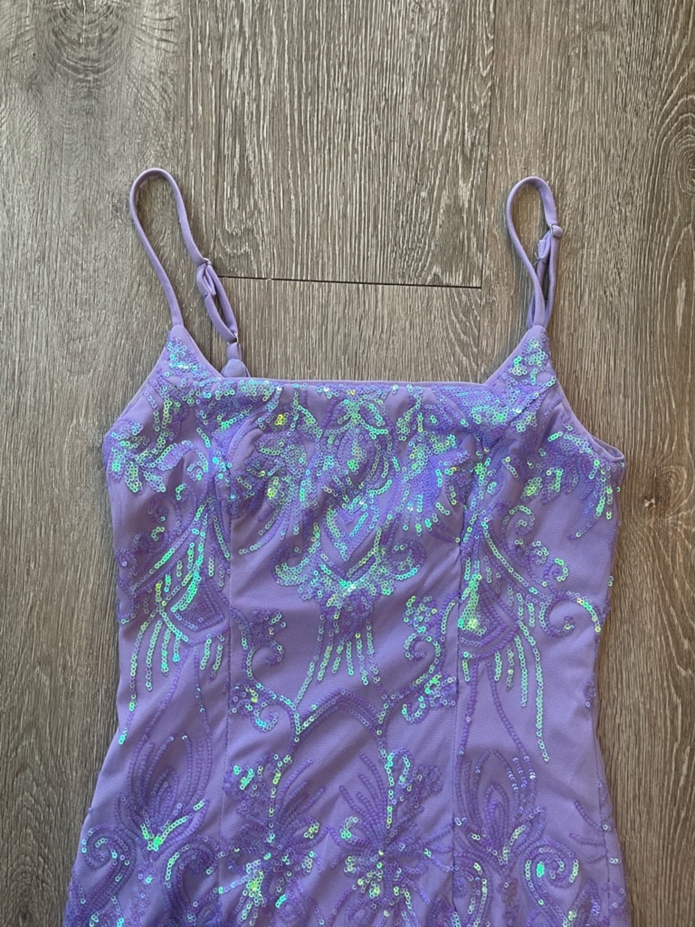 Jules & Cleo Lavender Sequin Dress short sparkly prom dance homecoming 4 purple - Picture 3 of 8